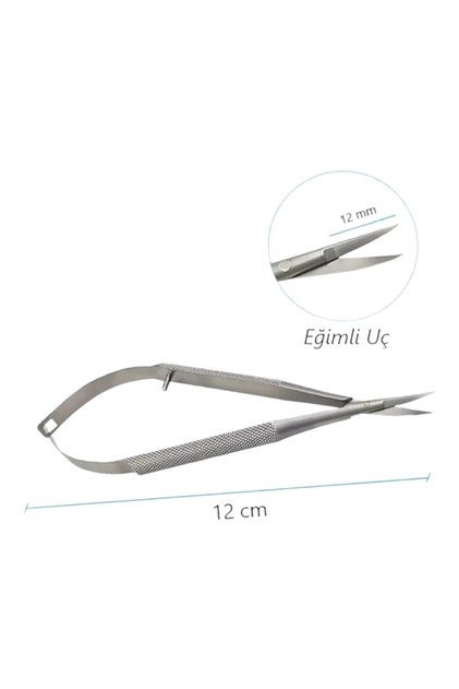 Profesyonel Mikro Makas Eğimli Micro Scissors Curved