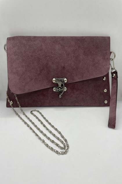 Claret Red Women's Bag with Chain Strap - with Handle
