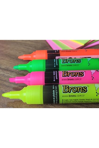 Brons Doldurulabilir Fosforlu Kalem 4 Renk Set - 8