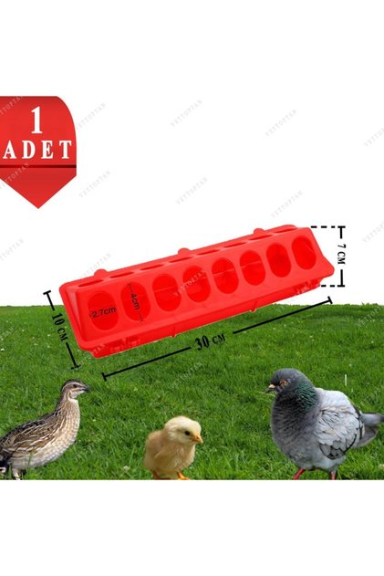 Civciv Bıldırcın Yemlik Keklik Tavuk Yemliği 30 Cm 1 Adet Plastik Kümes Salma Kafes Yuva Kullanımına