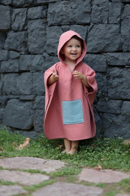 Muslin Poncho Pink