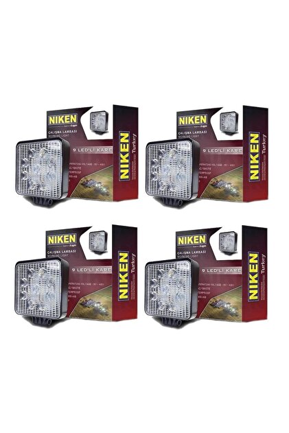 Niken 9 Led Kare Off Road Sis Farı Çalışma Lambası 4 Adet 12-24v