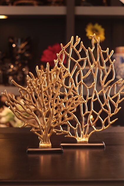 Miacasa Pirinç 2'li Hayat Ağacı Dekoratif Obje - Gold - Fiyatı