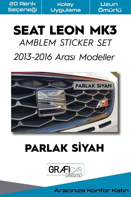 Seat Leon Mk3 Emblem Covering Sticker Set 2013-2016/without make-up