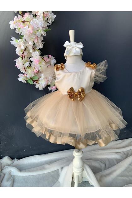 Harry&Millie Baby Girl Gold Color Mevlt Dress 6 Months- Trendyol