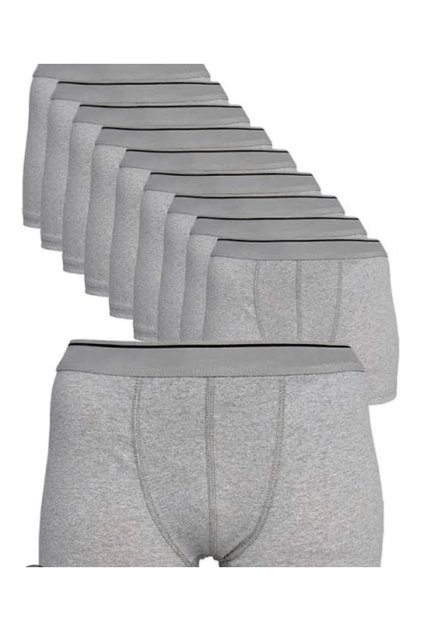 Gray Men's Boxer Lycra 100% Cotton 10 Pack