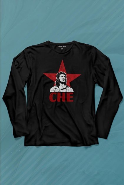 Ernosto Che Guevara Red Star Kırımızı Yıldız Uzun Kollu Tişört Baskılı T-shirt