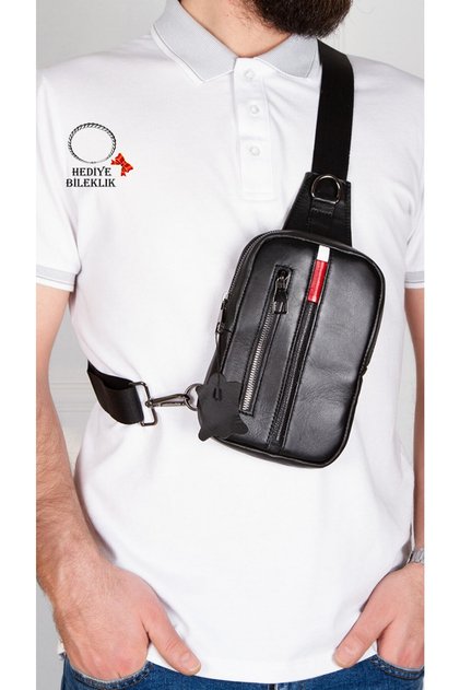 unisex Black Cross Bodybag Leather Crossbody Bag