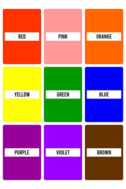 English Colors Board for Schools (25X35 cm)