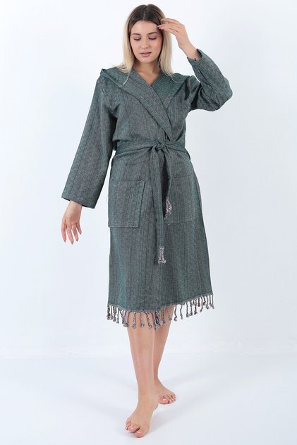 Liva Peshtemal Bathrobe Green
