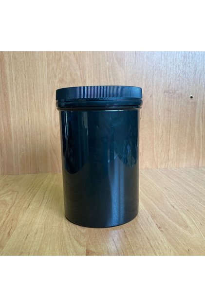 1000 Cc Siyah Plastik Kavanoz - Kilitli Kapaklı - 1000 Ml Siyah Krem Kavanozu