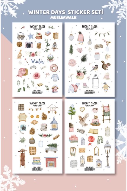 Winter Days - Kış Günleri Planlayıcı, Ajanda Sticker Etiket Seti #84