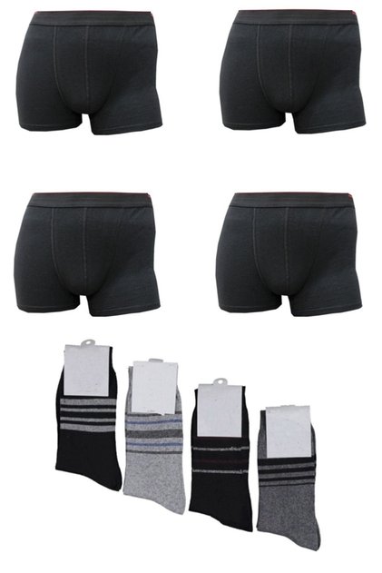 4 Adet Boxer ve 4lü Çorap