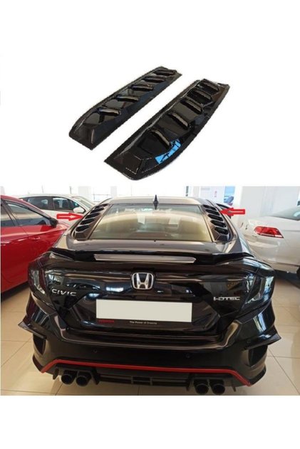 Honda Civic Için Uyumlu Fc5 Cam Üstü Kaplama 2 Parça Piano Black