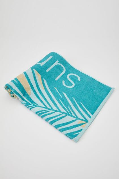 Women's Green Leaf Printed Beach Towel N9932Az.20Sm.Gn1