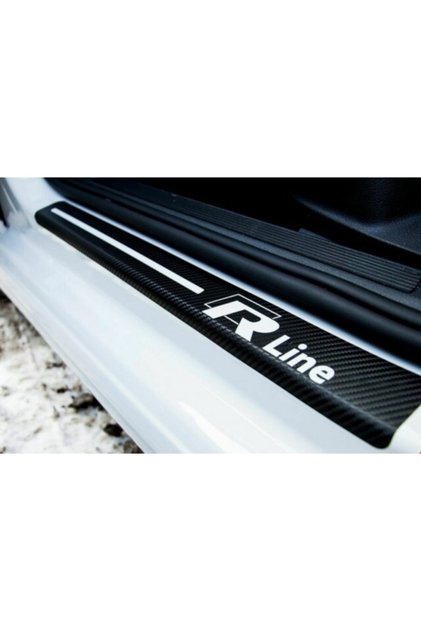 R line Carbon Fiber Door Sill Lettering Sticker Paint Protection