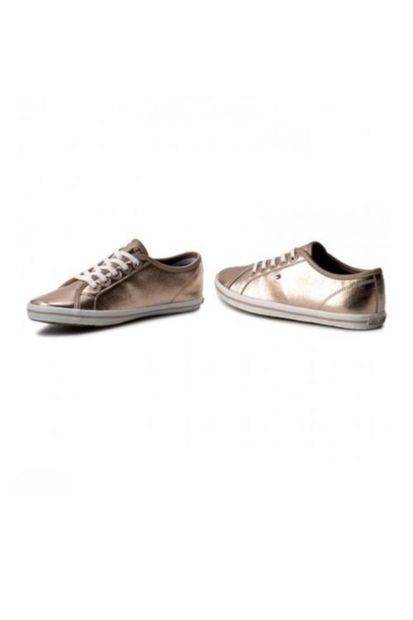 Tommy Hilfiger Kadın Pembe Altın Metallic Non Leather Sneaker - 3