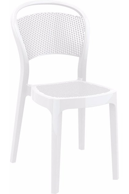 Bee Plastik Contract Parlak Beyaz Mutfak Balkon Salon Bahçe Cafe Sandalye