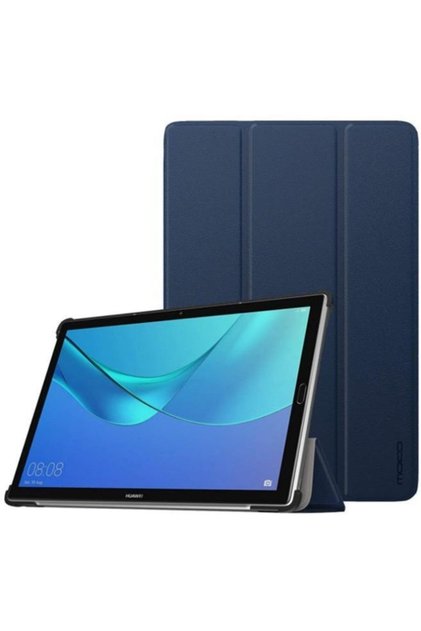 Huawei Mediapad T5 10 10.1 Inç Kılıf Pu Deri Smart Case Lacivert Lacivert