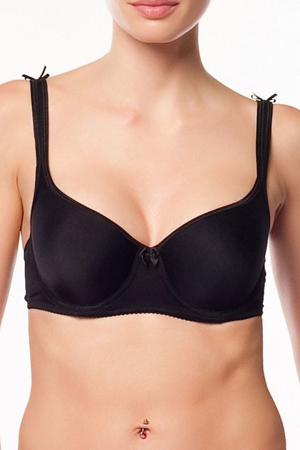 3613 Basic, Shaping, Gathering, Cup Underwire Bra Black