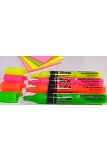 Brons Doldurulabilir Fosforlu Kalem 4 Renk Set - 5