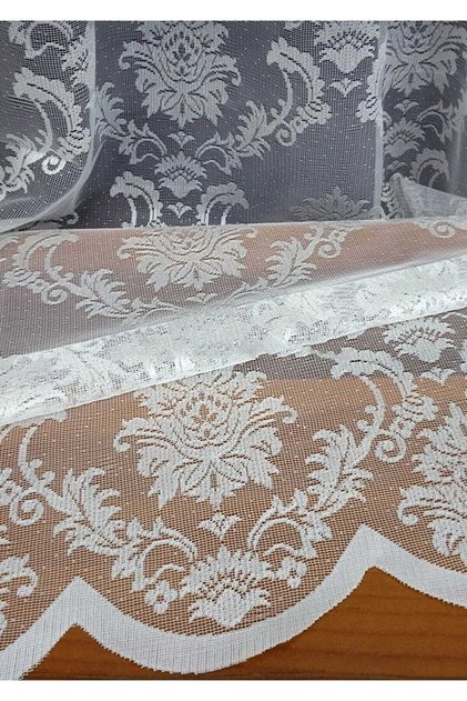 Ütü Istemez Damaks Desen Salon Mutfak Balkon Perdesi 1x2 Seyrek Pileli Tül Perde