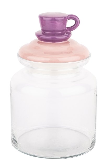 Pink Mug Ceramic Jar with Lid 1085ml