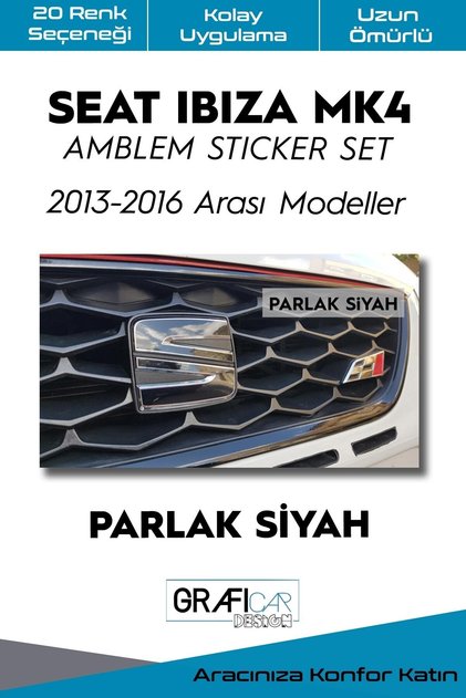 Seat Ibiza Mk4 2013-2016 Emblem Covering Sticker Set
