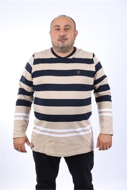 Men's Large Size T-Shirt Striped 22145-548