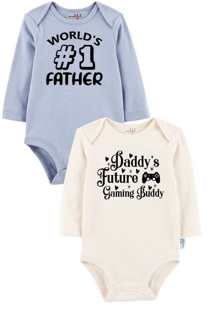 2-Piece 100% Cotton Organic Printed Snap Fastener Baby Bodysuit