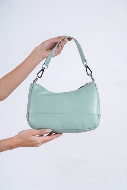 Women's Daily Modern Simple Crossbody and Shoulder Strap Arianna Mint Green Baguette Bag