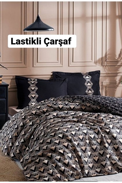 Double Sheet Elastic Duvet Cover Set Ouro Black