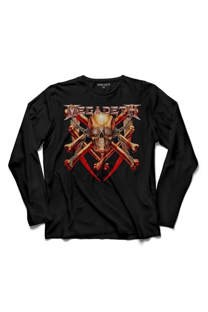Детска тениска с дълъг ръкав Megadeth Skull Hairy Is с щампа