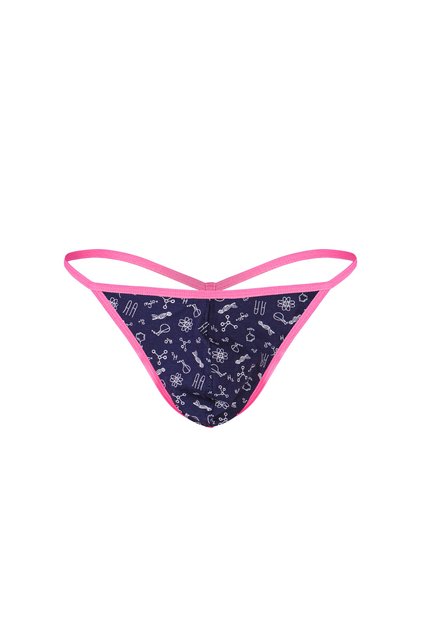 Tanga pentru bărbați, albastru marin cu modele elastice neon