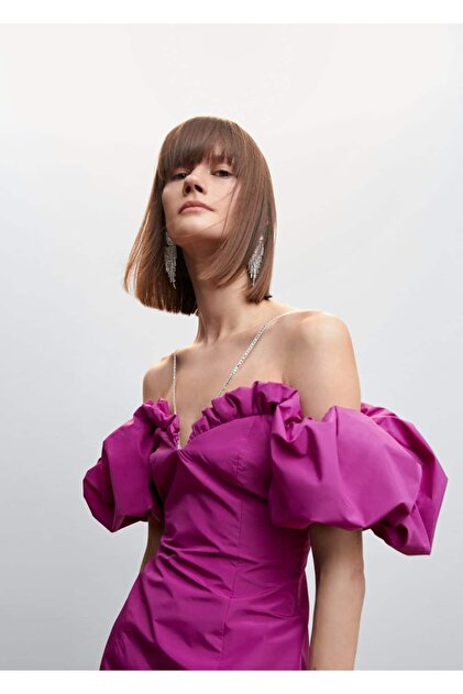 mango purple ruffle dress Mango AZALEA - Maxi dress - purple