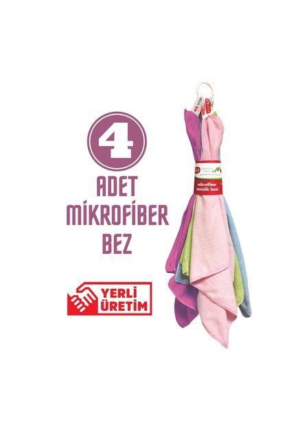 4'lü Mikrofiber Temizlik Bezi 33cmx33cm F222