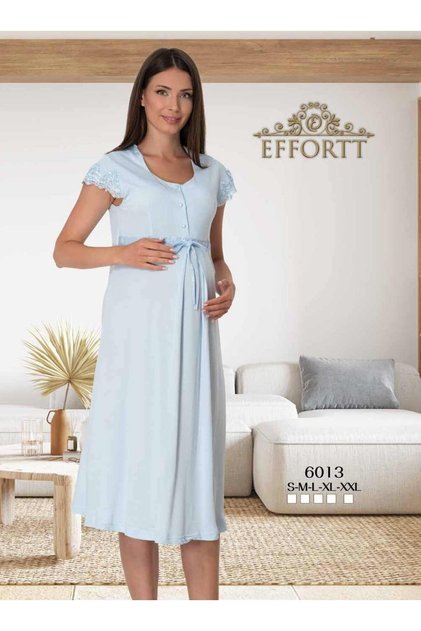 قميص نوم للحوامل باللون الأزرق للنساء من Effort 6013