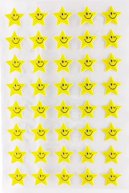 A4 Size Planner Stiker Book - Embossed Label (Lim029) - Laughing Star