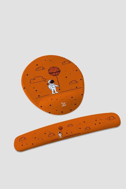 Space Astronot Kare Mousepad Ve Klavye Pedi Seti