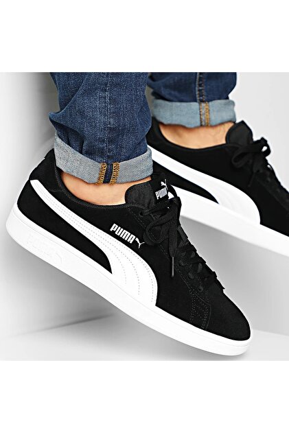 Puma Smash V2 - Erkek Siyah-beyaz Spor Ayakkabı - 364989 01