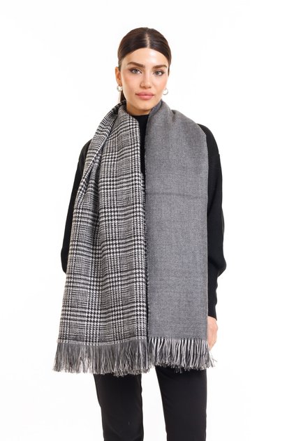 Double Sided Plaid Scarf Shawl-shoulder Shawl