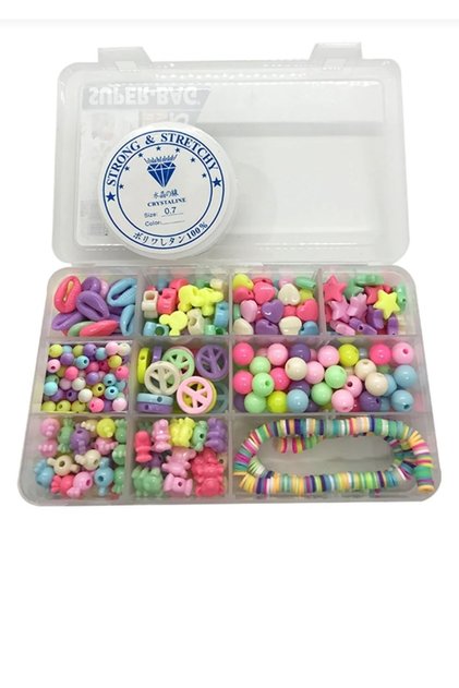 Fun Bracelet and Necklace Making Set for Kids, 4-fold, Design It Yourself