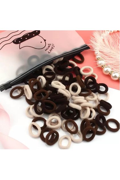100 Pieces Quality Fabric Towel Mesh Rubber Buckle in a Transparent Bag