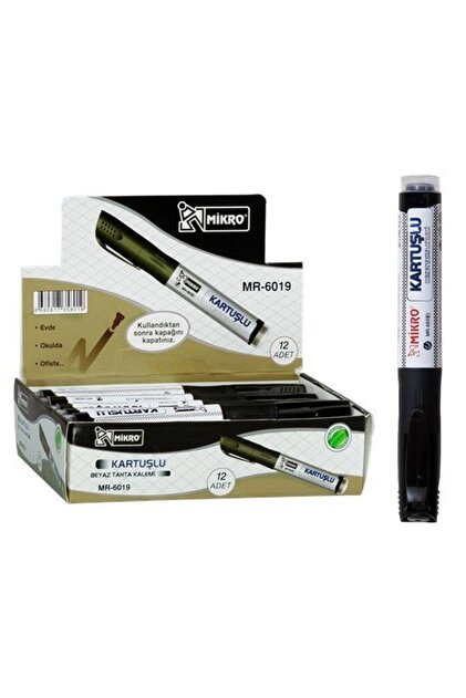 Mikro Tahta Kalemi Kartuşlu Siyah Mr 6019 12'li Paket - Fiyatı