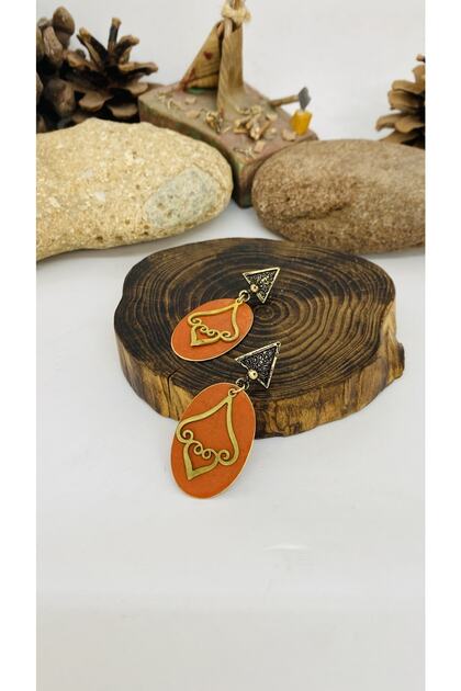 Handmade Ethnic Brass Patina Women's Earrings with Apparatus