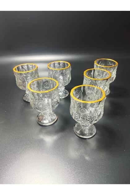 6 Gilded Coffee Glasses