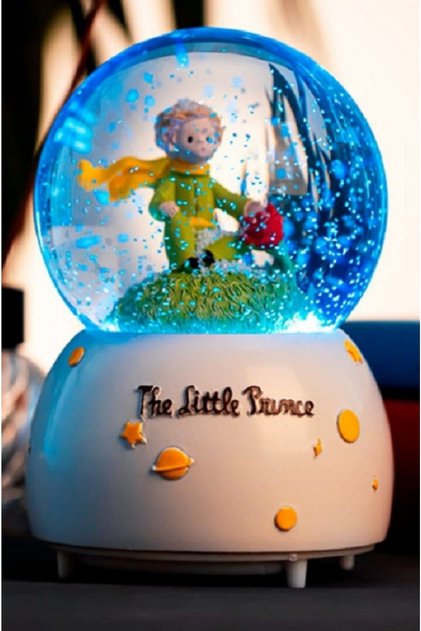 The Little Prince Küçük Prens Müzikli Işıklı Otomatik Kar Tanesi Püskürtmeli Büyük Boy Kar Küresi