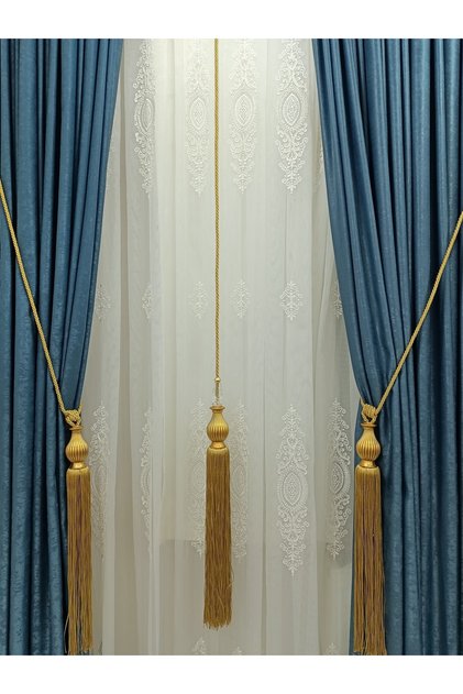 Background Curtain Ceiling Binding Kuka Braçol Curtain Set Mustard Yellow