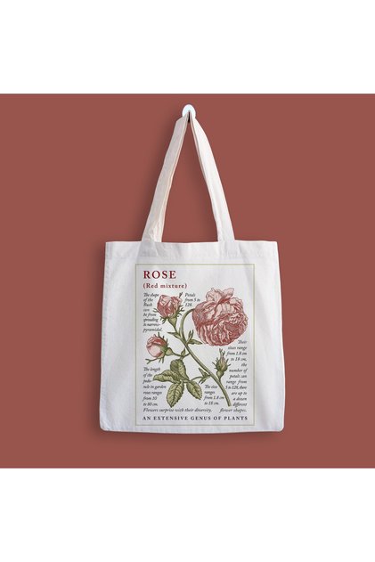 Rose Flower Printed Cloth Bag