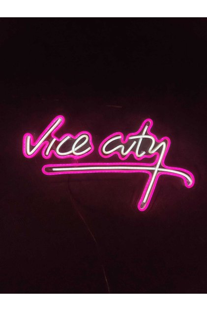 Gta Vice City Neon Tabela Neon Yazı Dekoratif Aydınlatma